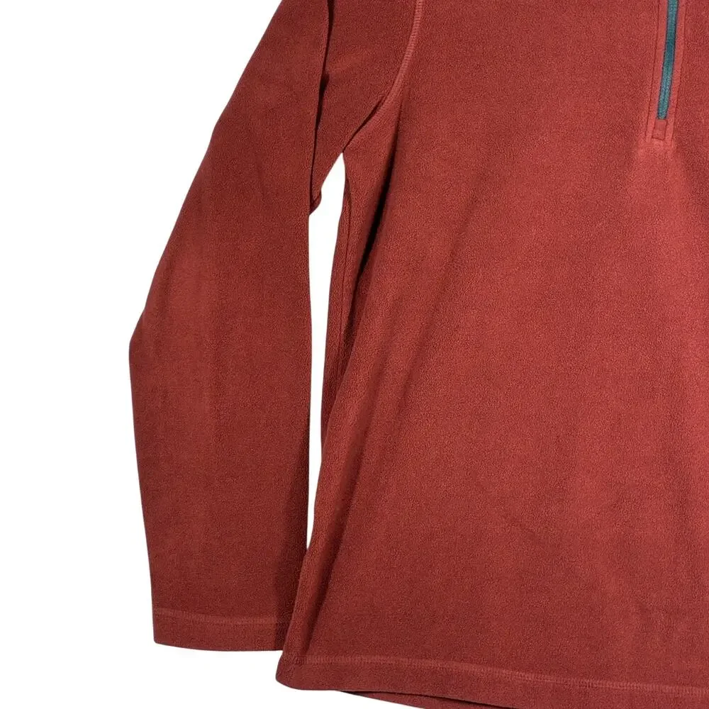 Eddie Bauer Men's 1/4 Zip Pullover Sweater Fleece Rust Brown Color Size Small